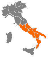 Abruzzo, Basilicata, Calabria, Campania, Lazio, Molise, Puglia